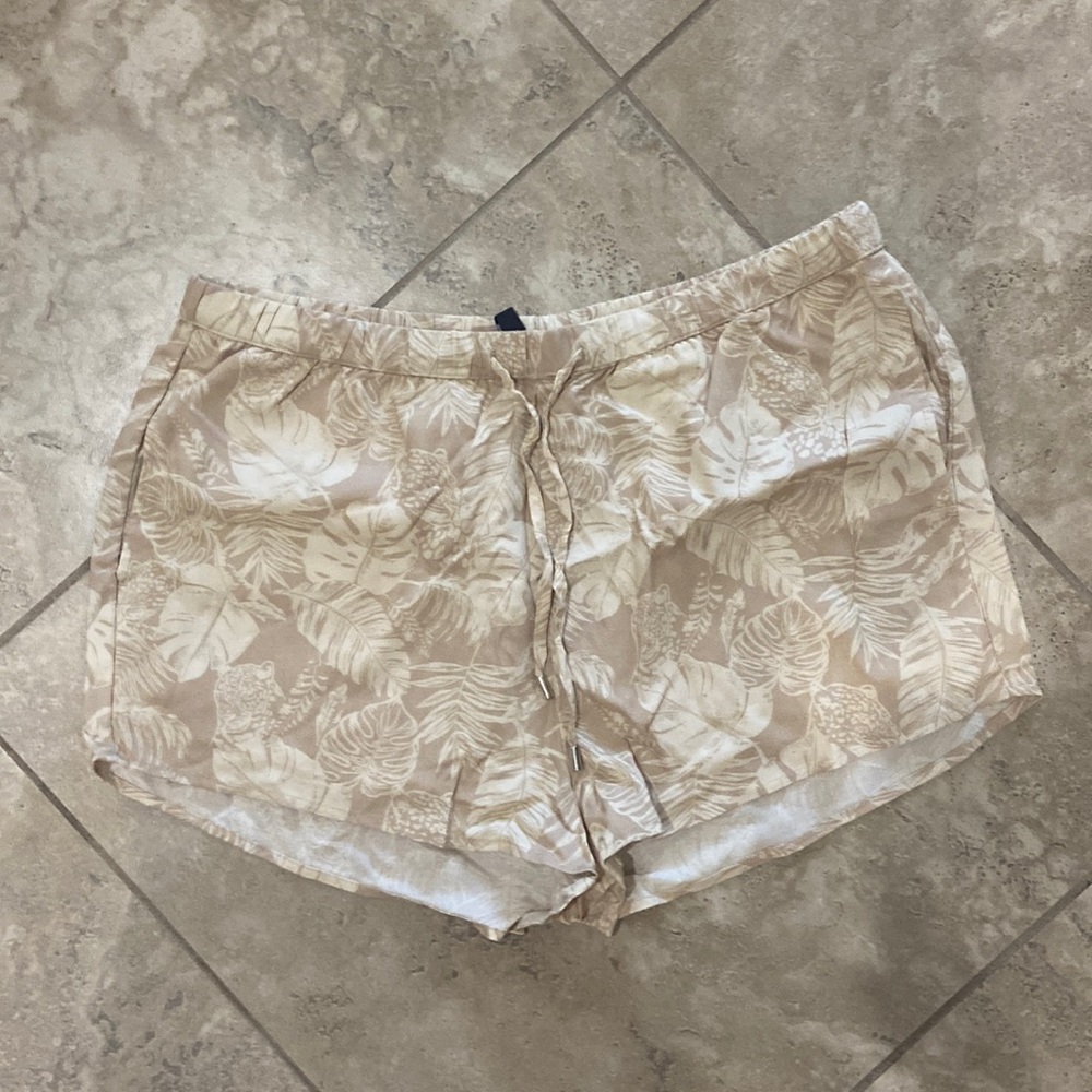 Tan Divided Tropical Shorts